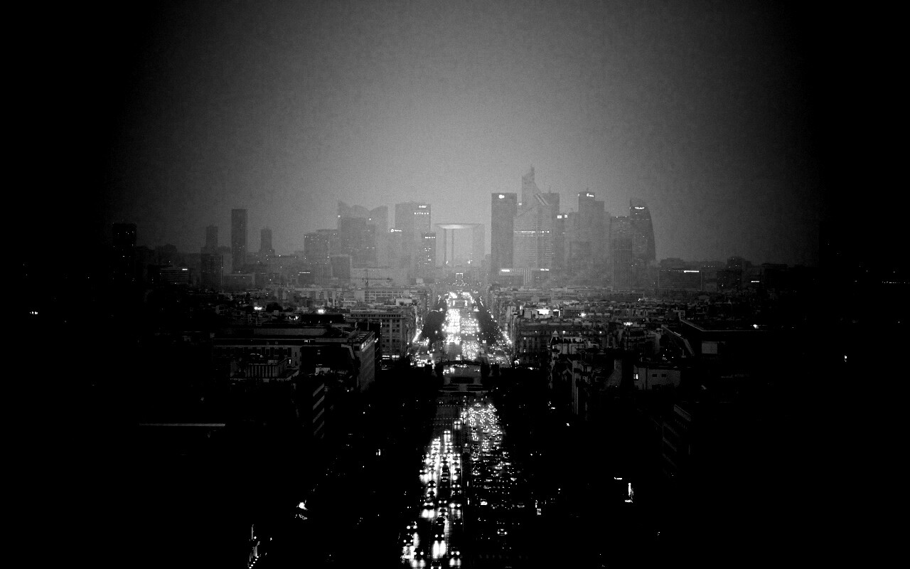 Ночной город в тумане обои