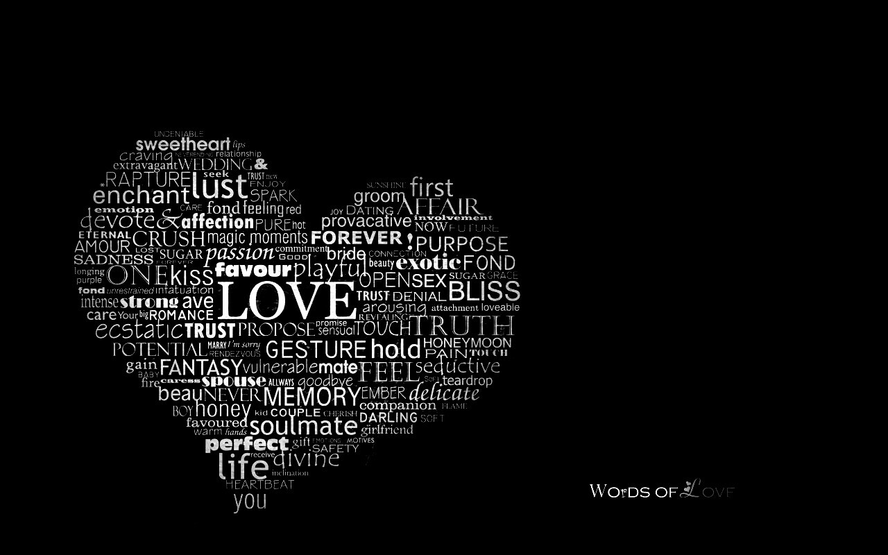 Слова любви обои