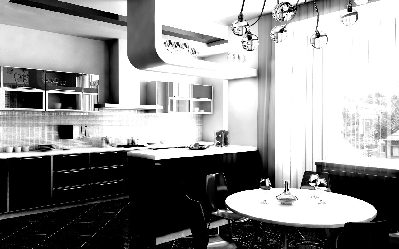 Современная кухня обои