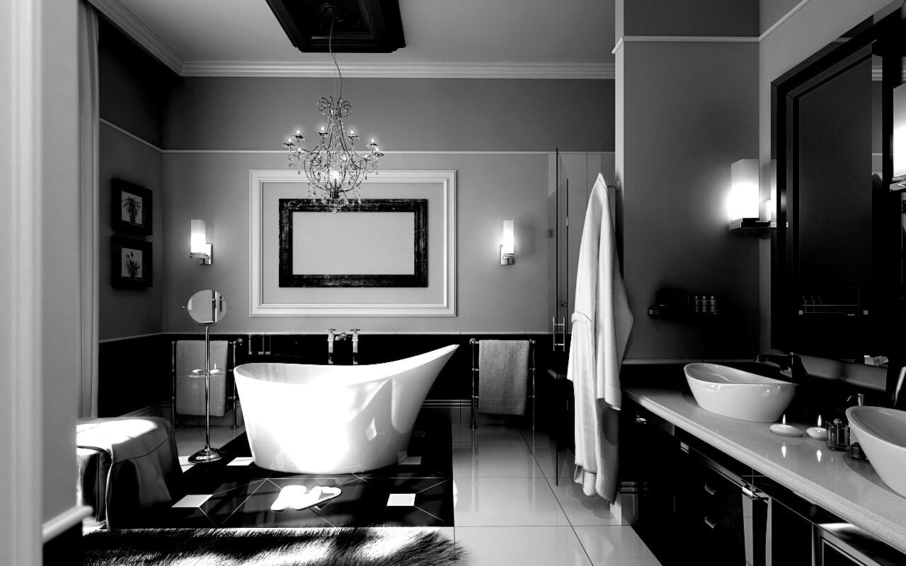 Современная ванна обои