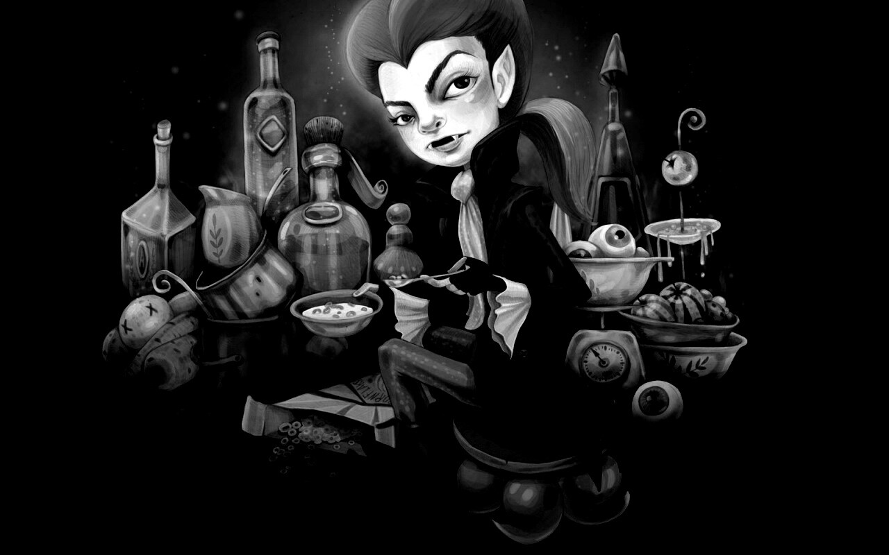 Вампир на кухне обои