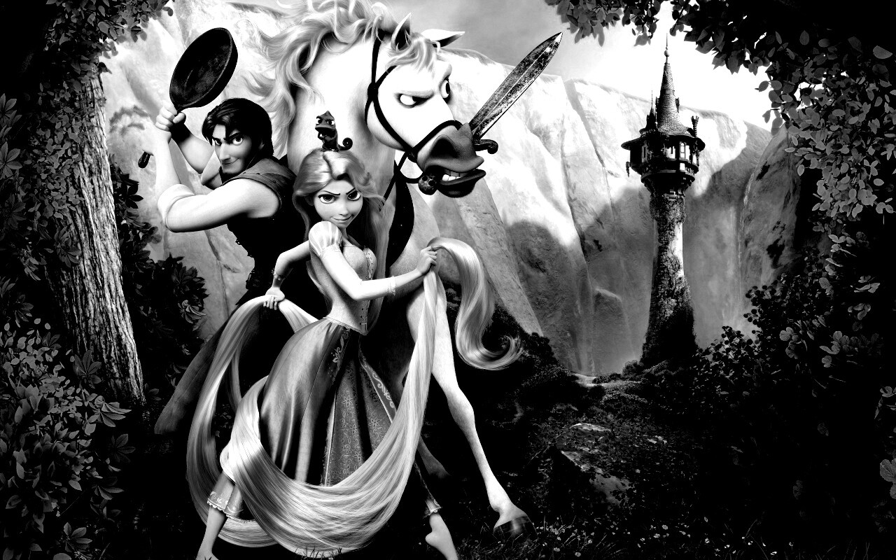 Рапунцель, Флин, Максимус и Паскаль обои