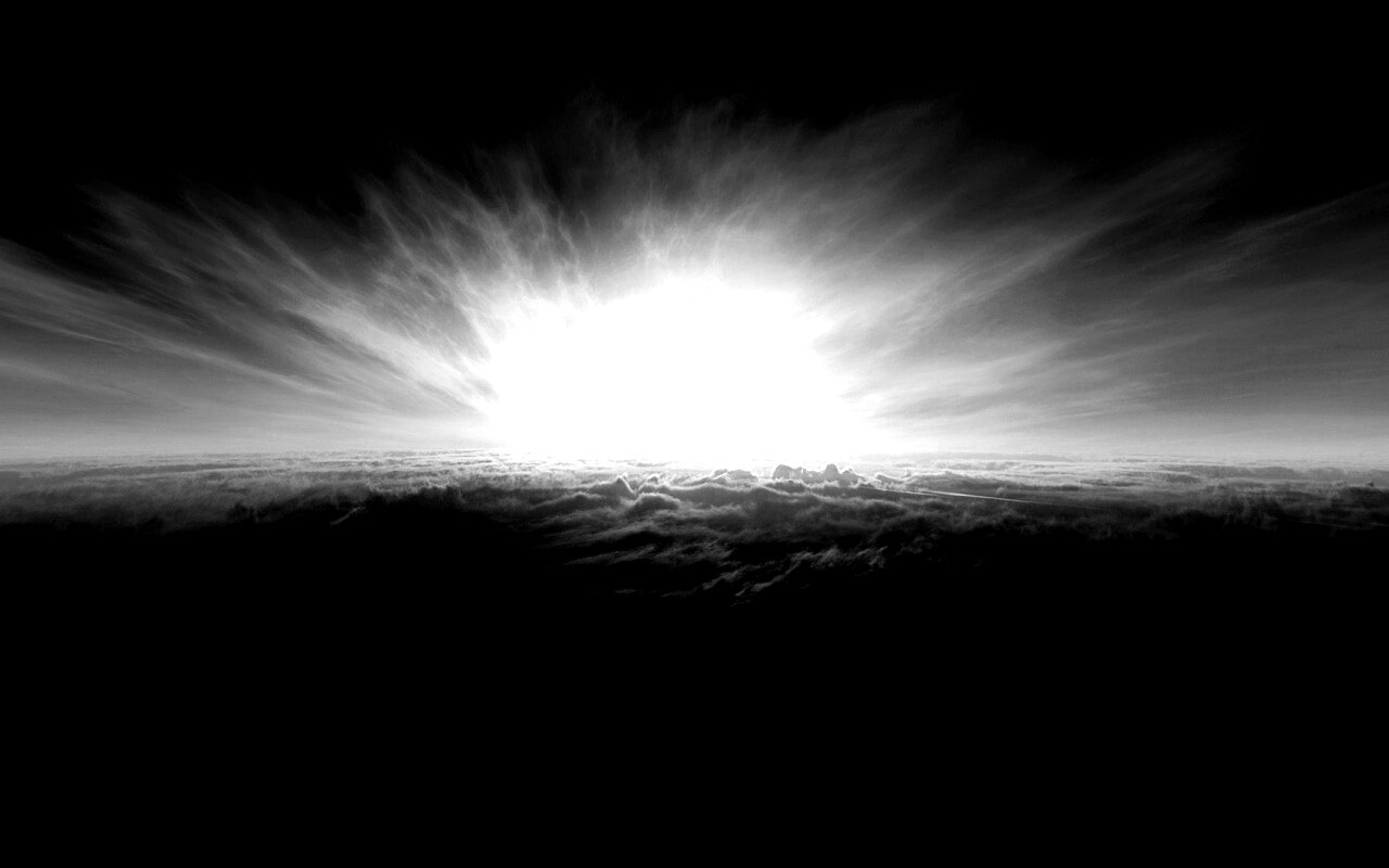 Закат над облаками обои