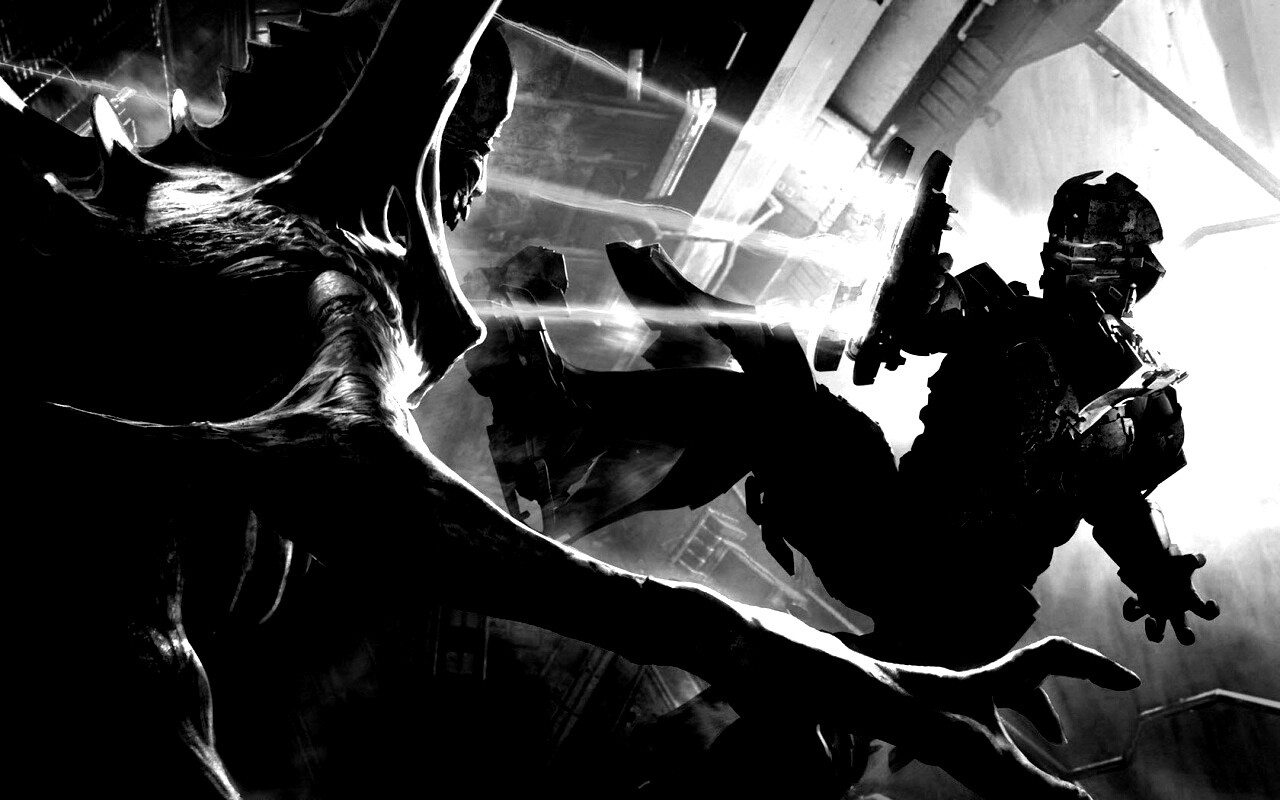 Айзек Кларк стреляет в монстра обои