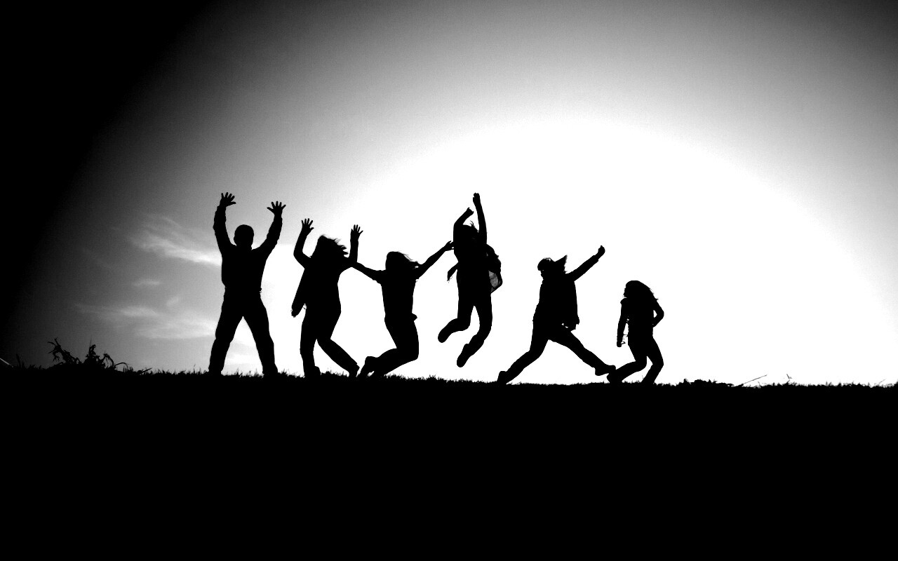 Силуэты людей обои
