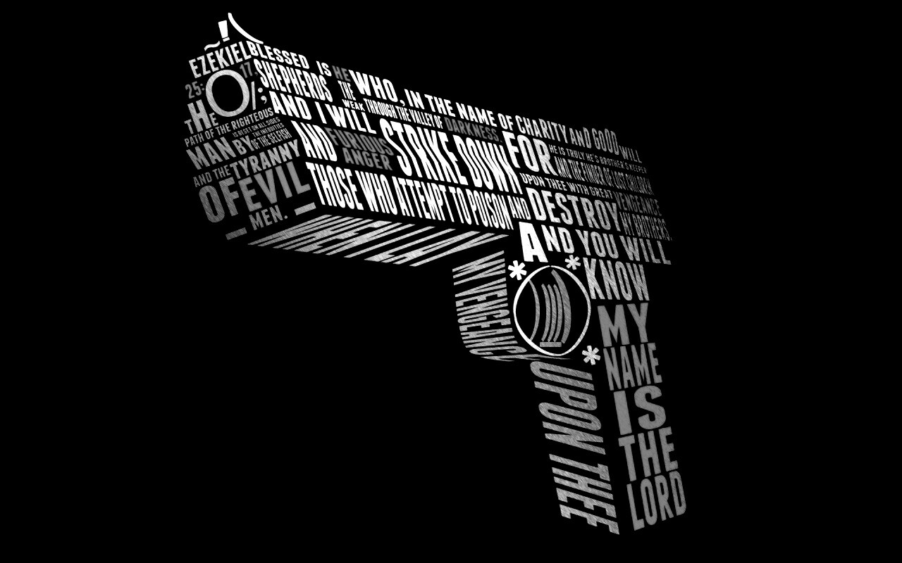 Пистолет из слов обои