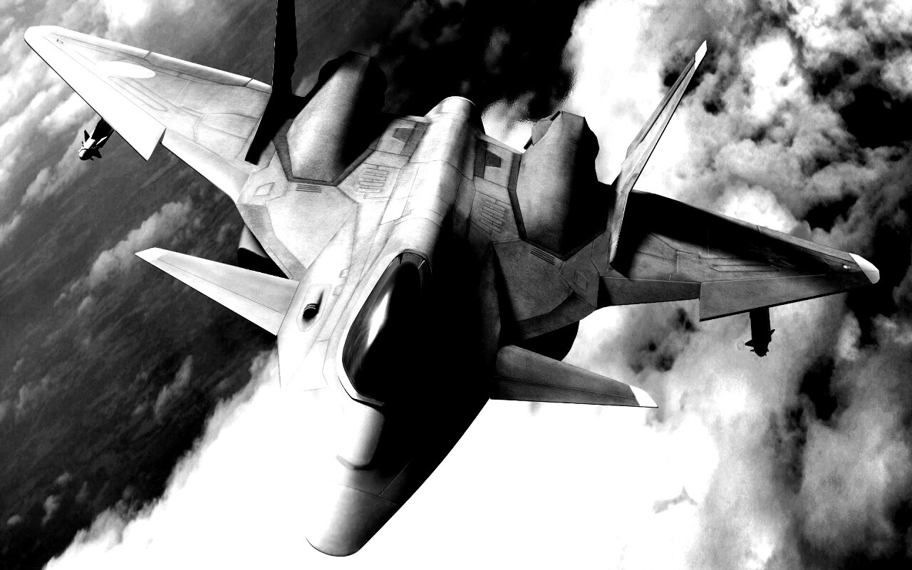 Нарисованный истребитель в полете обои