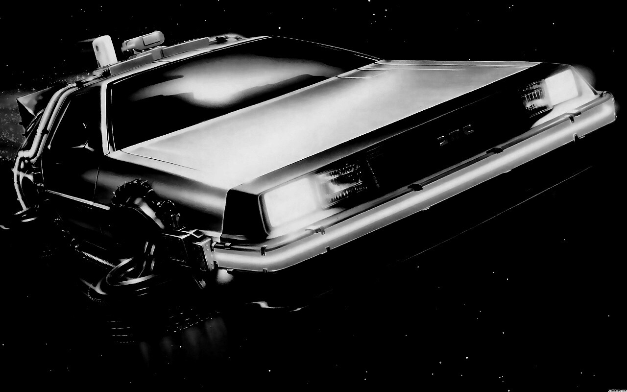 Летающий Делореан обои