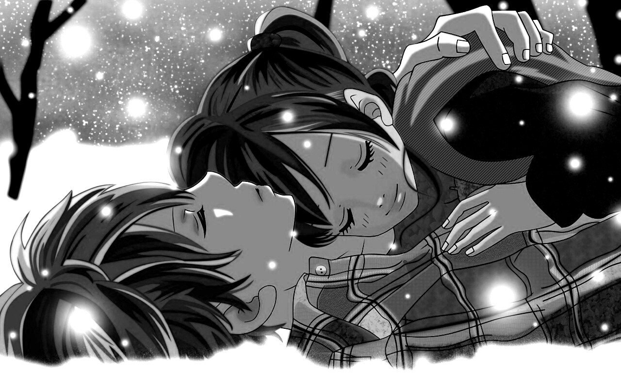 Двое на снегу из Bokura Ga Ita обои