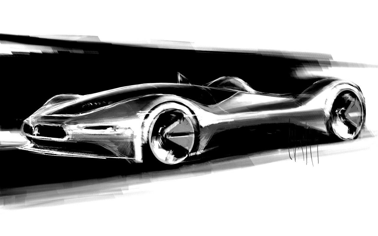 Эскиз Мазерати Birdcage обои