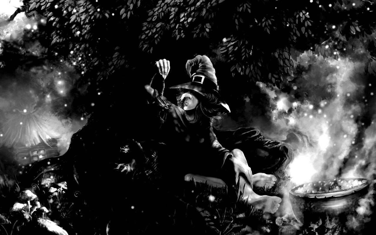 Ведьма варит зелье обои