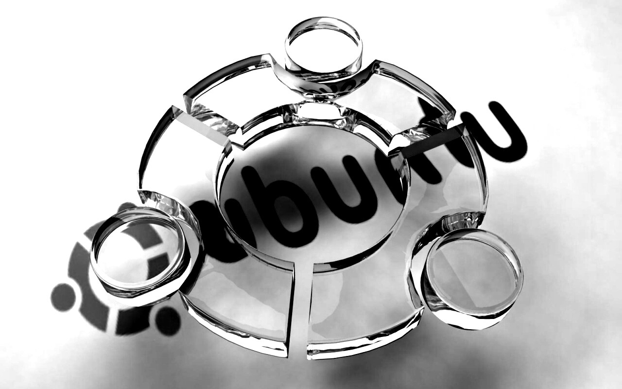 Стеклянный логотип ubuntu обои