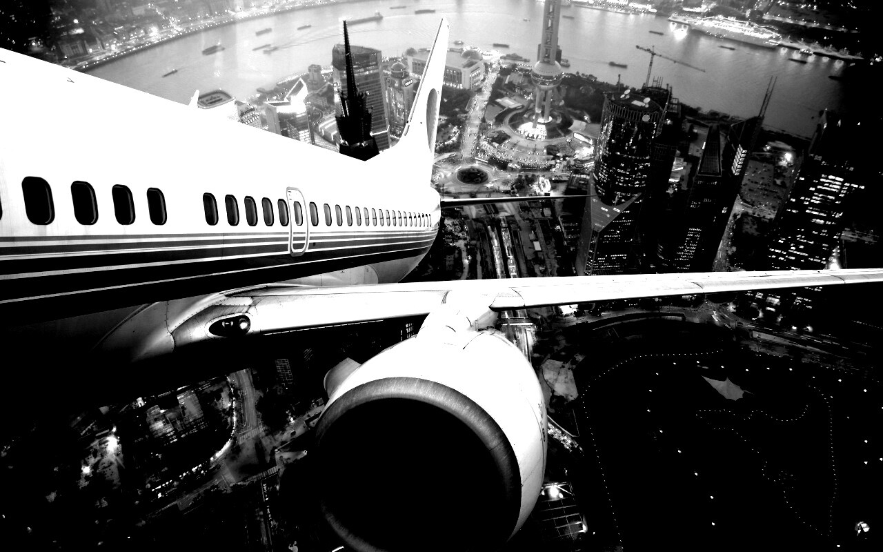 Взлет над городом обои