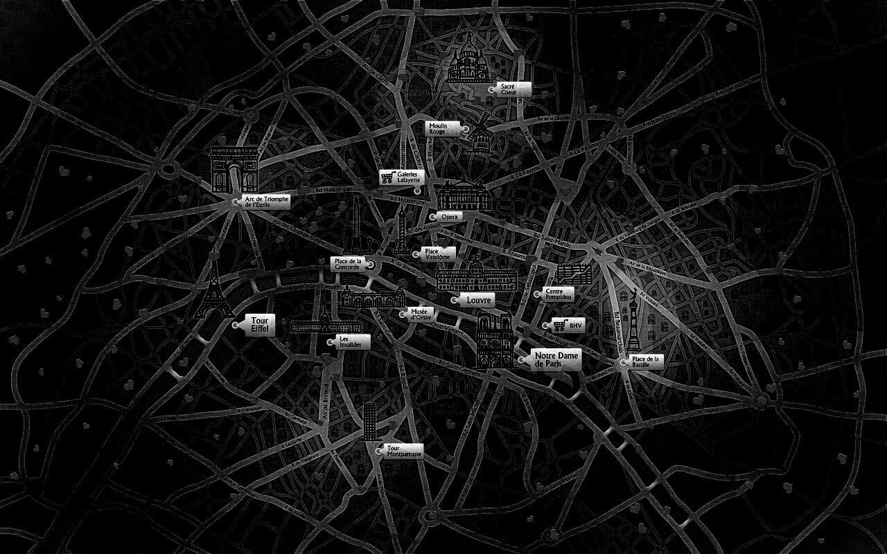 Карта Парижа обои