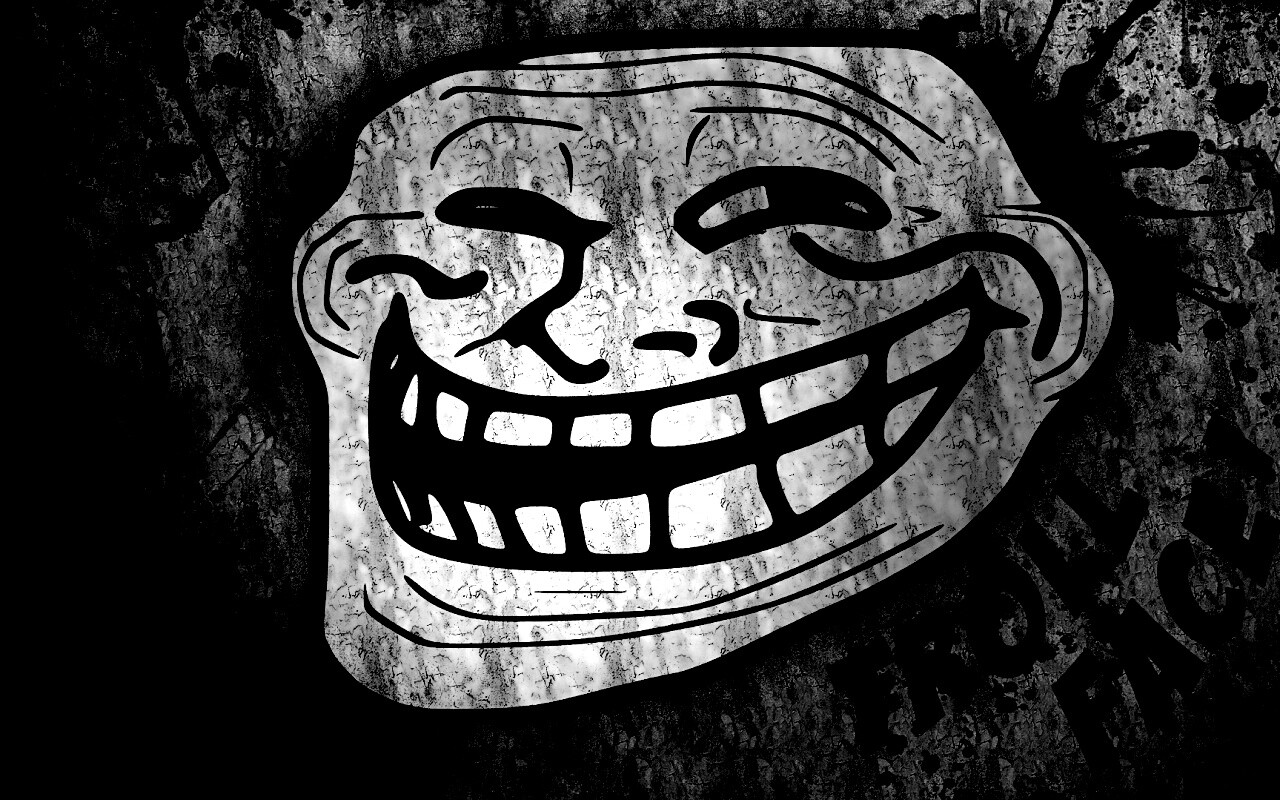Trollface в стиле гранж обои