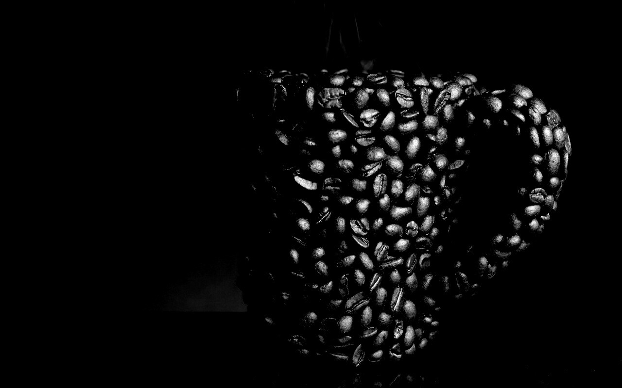 Кружка из кофейных зерен обои