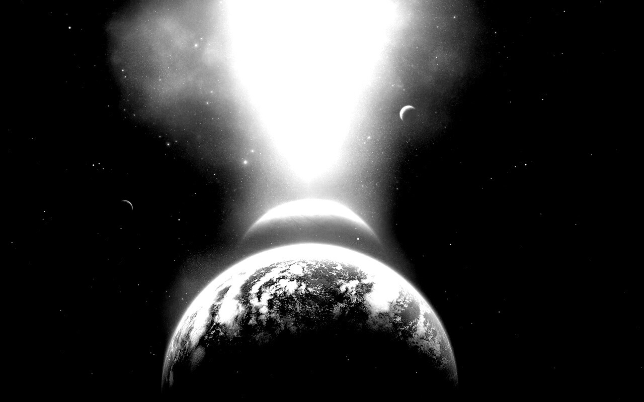 Свет звезды падает на планету обои