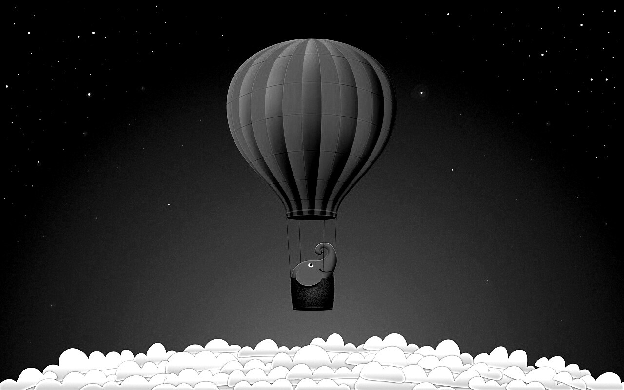 Слон на воздушном шаре обои