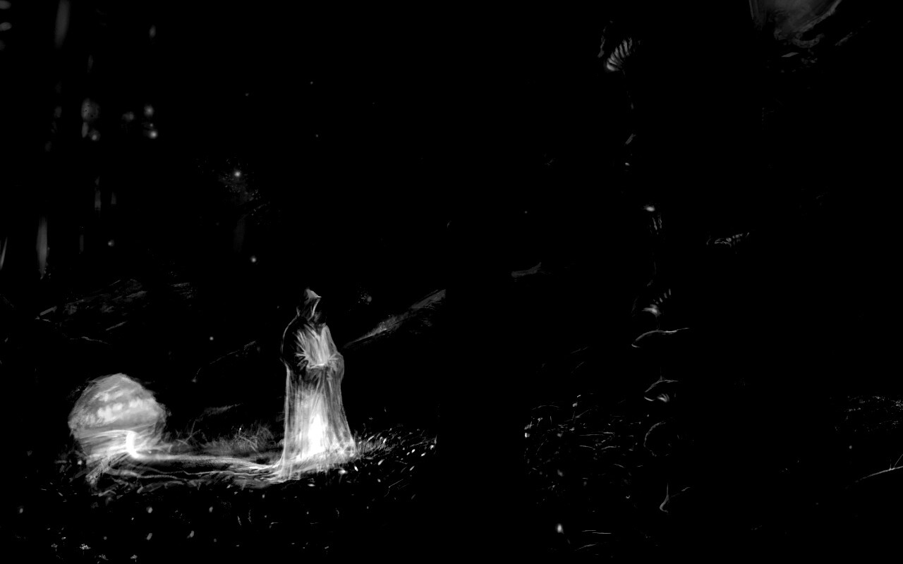 Маг света в лесу обои