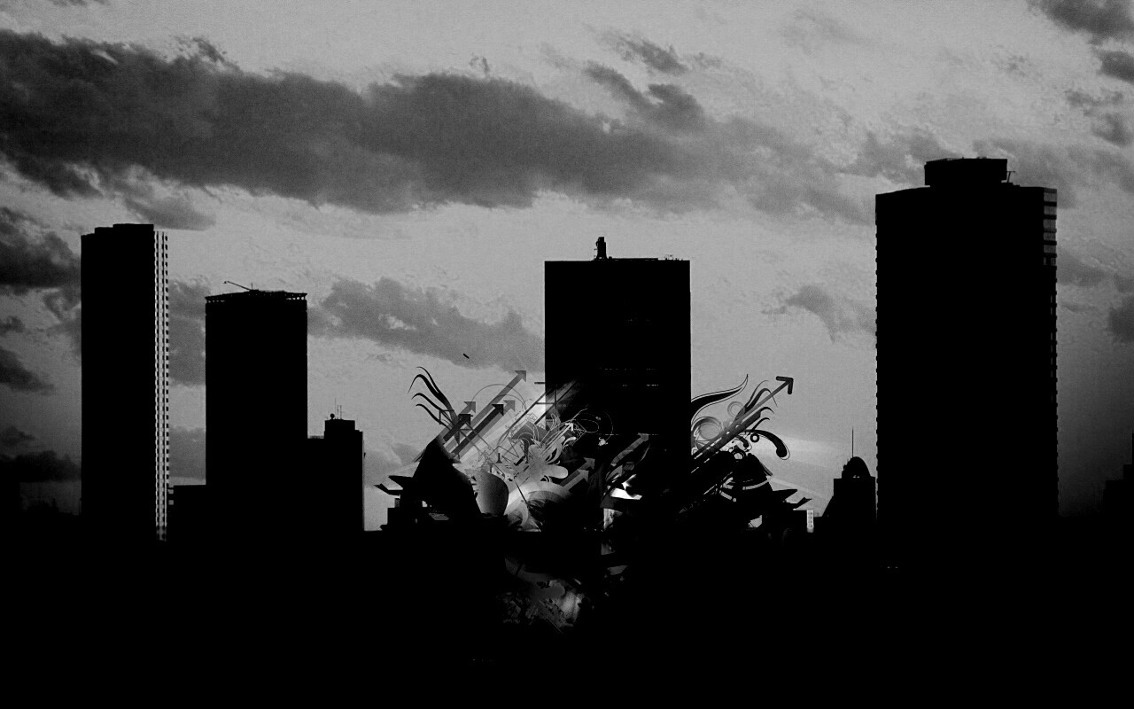 3D абстракция прямо в городе обои