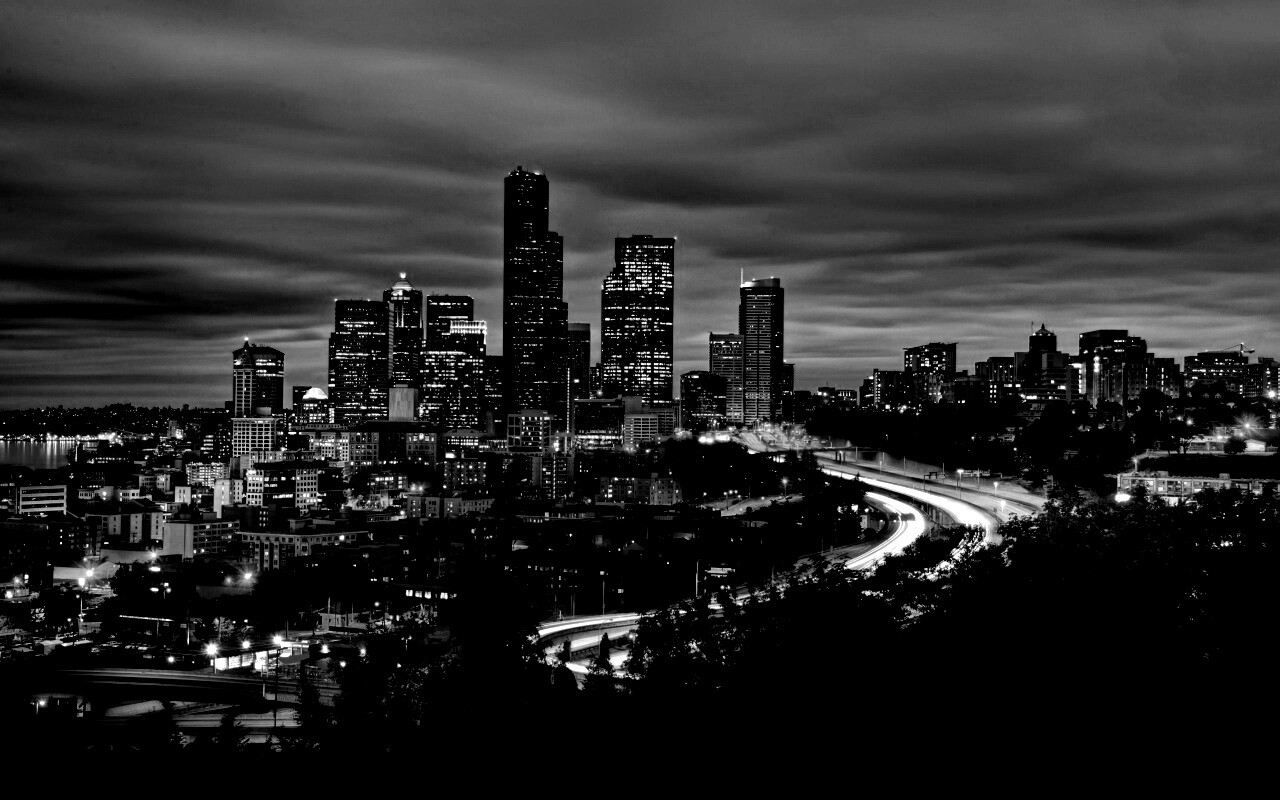 Город вдали обои