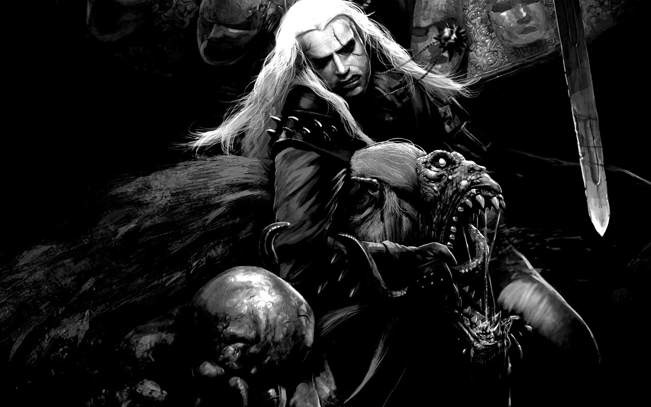 Ведьмак и монстр обои