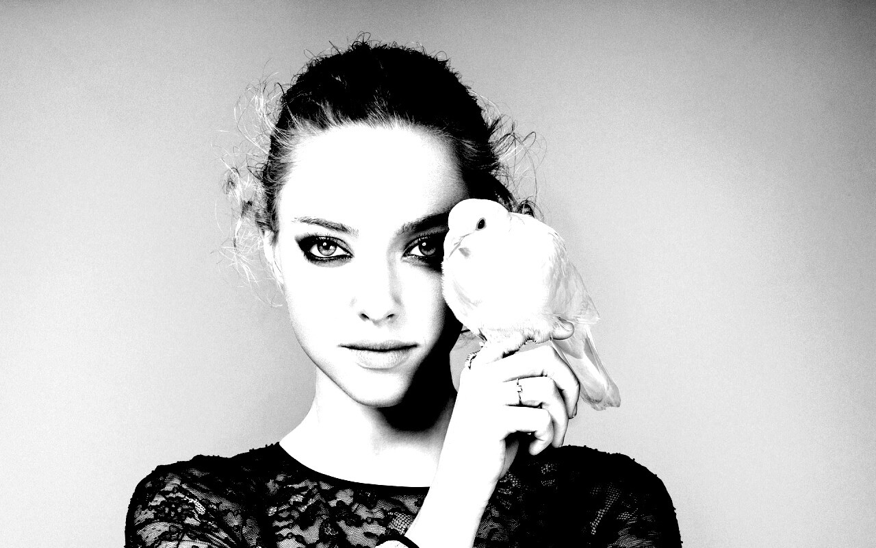 Девушка и попугай обои