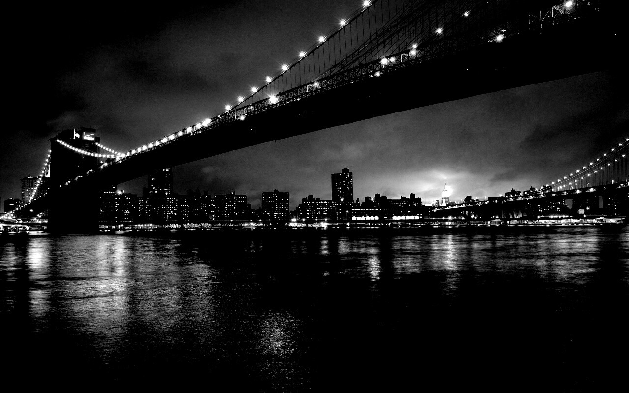 Мост в огнях обои