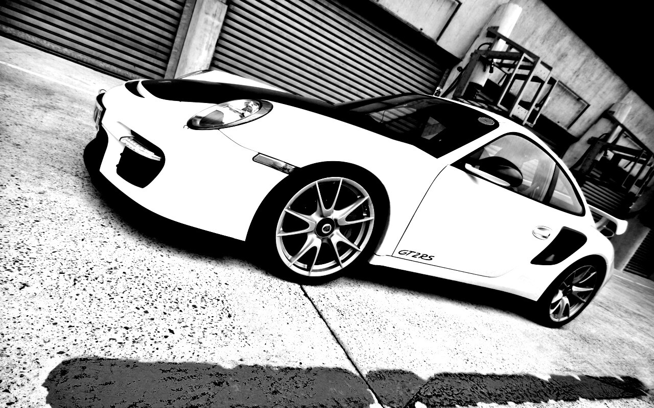 Белый порше обои