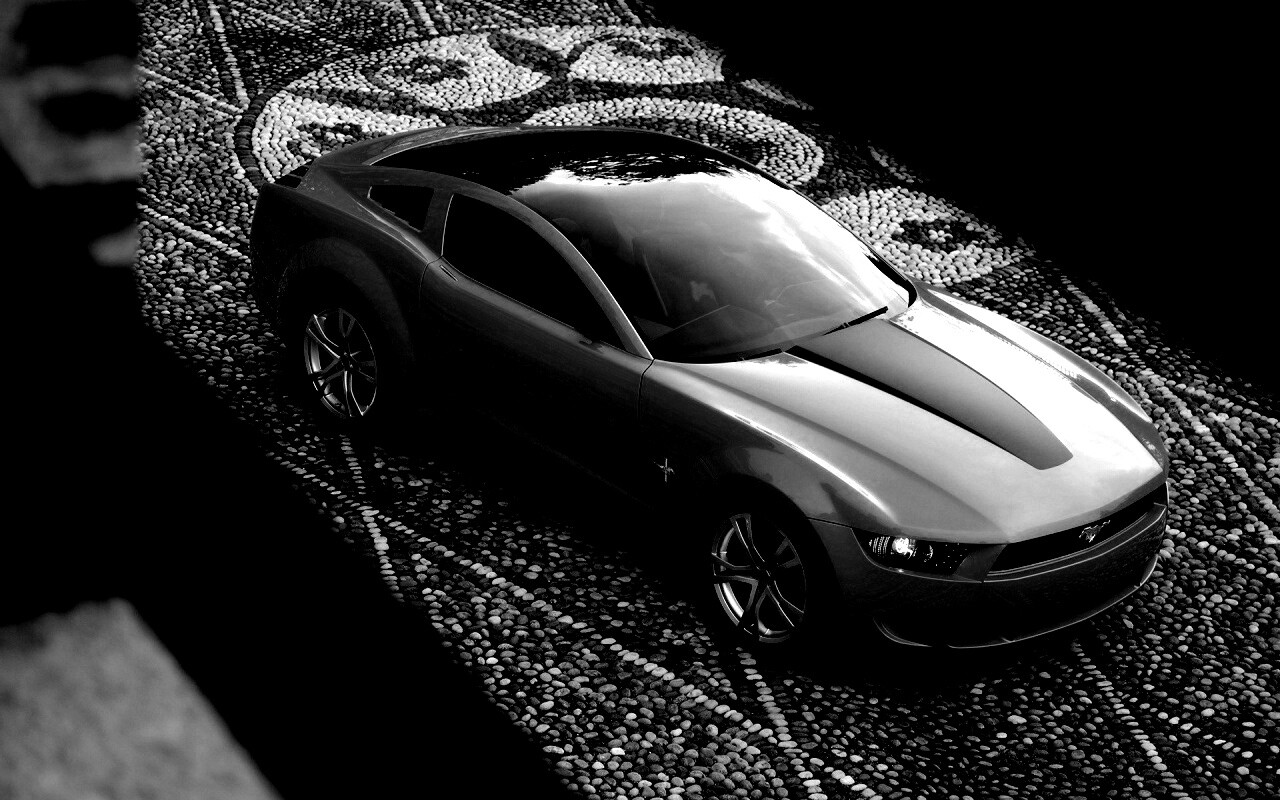 Оранжевый мустанг обои