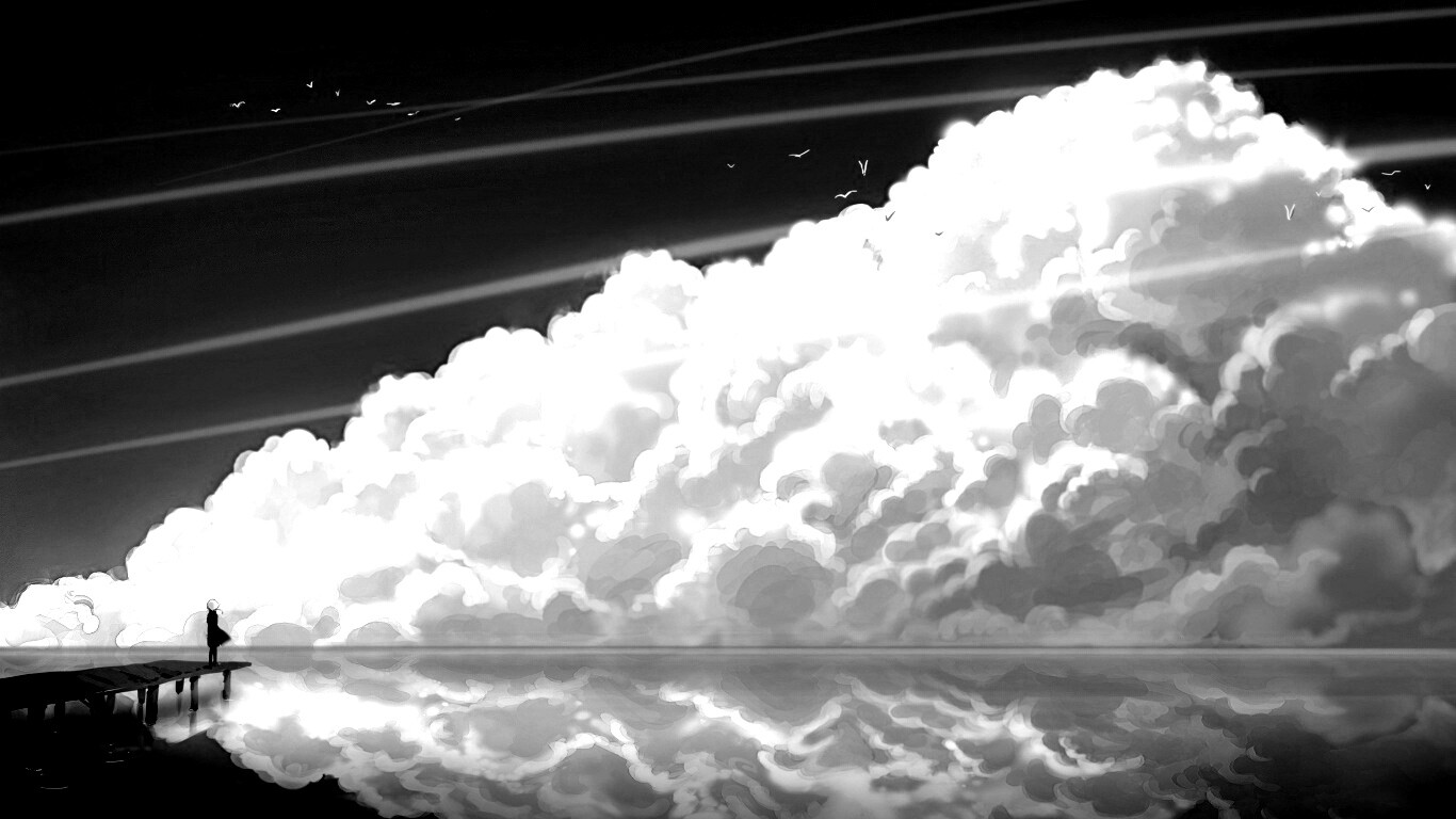 Облако на горизонте обои