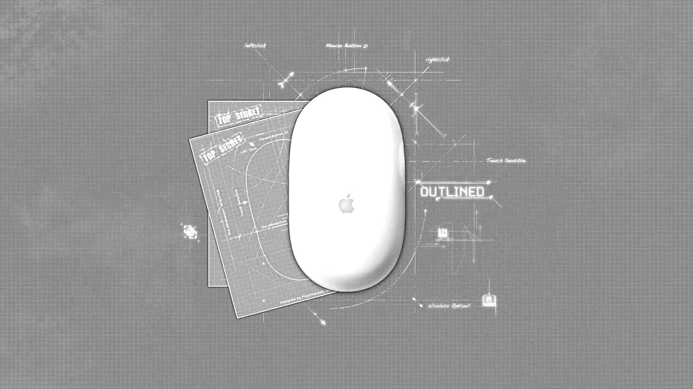 Чертеж яблочной мышки обои