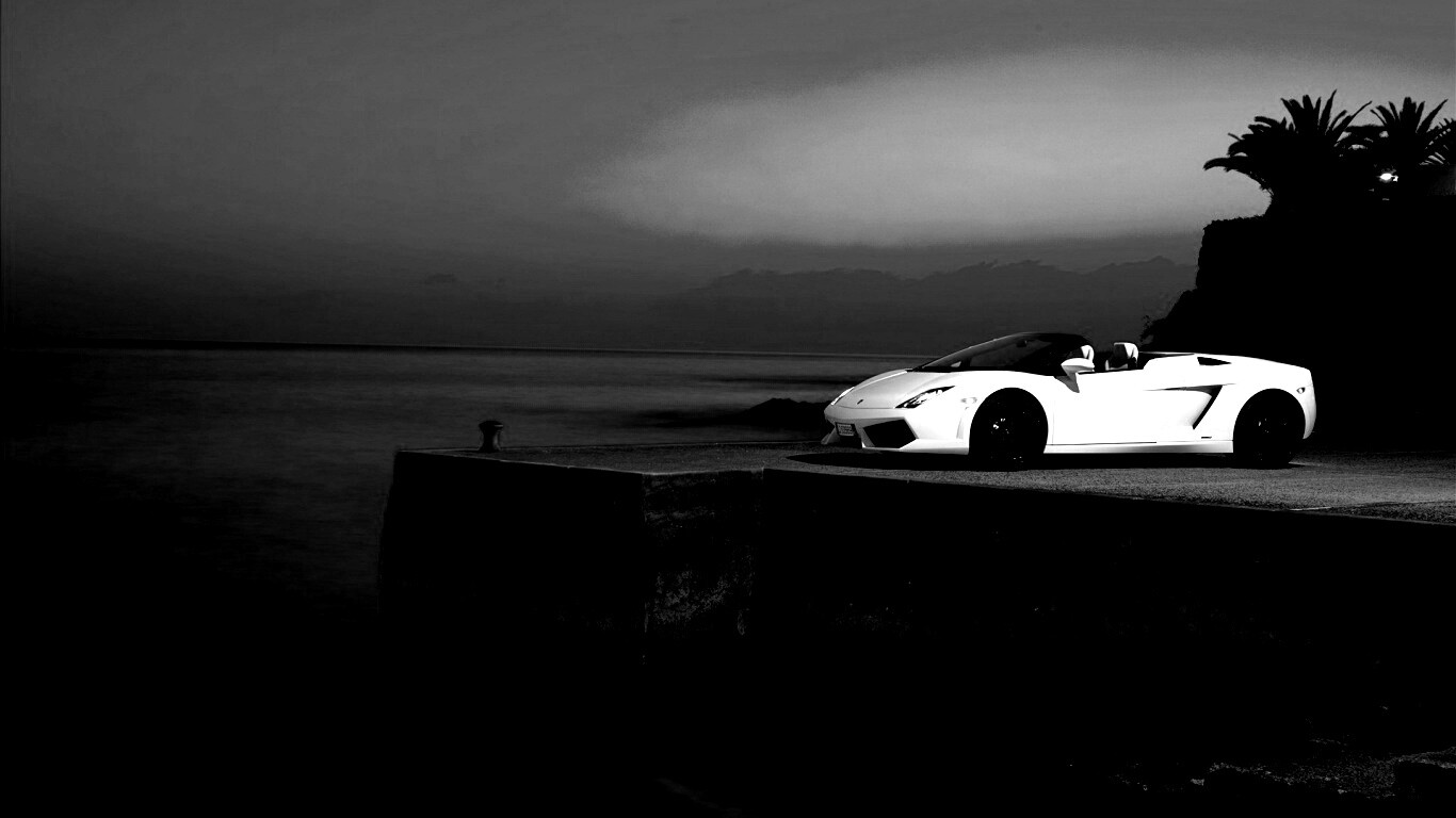 Белый кабриолет ламбо обои