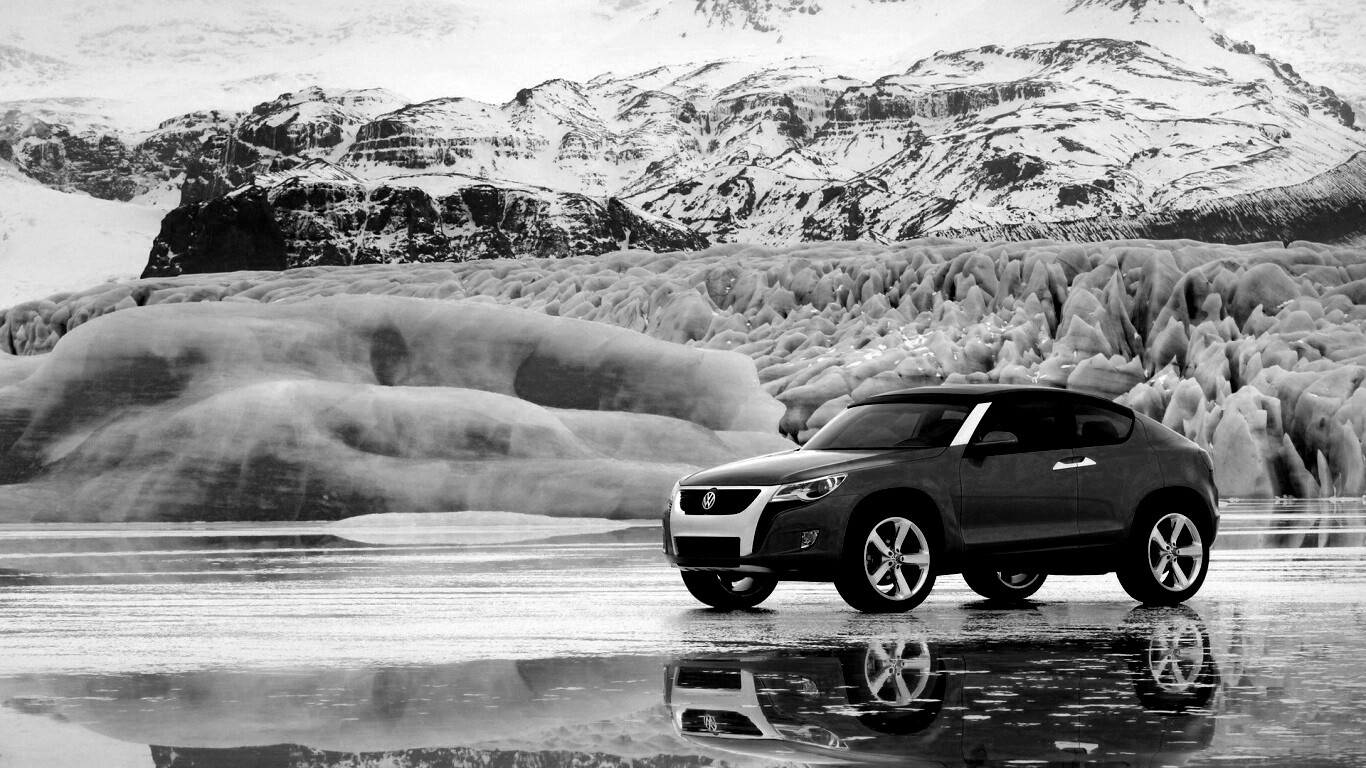 Внедорожник Фольксваген на льду обои