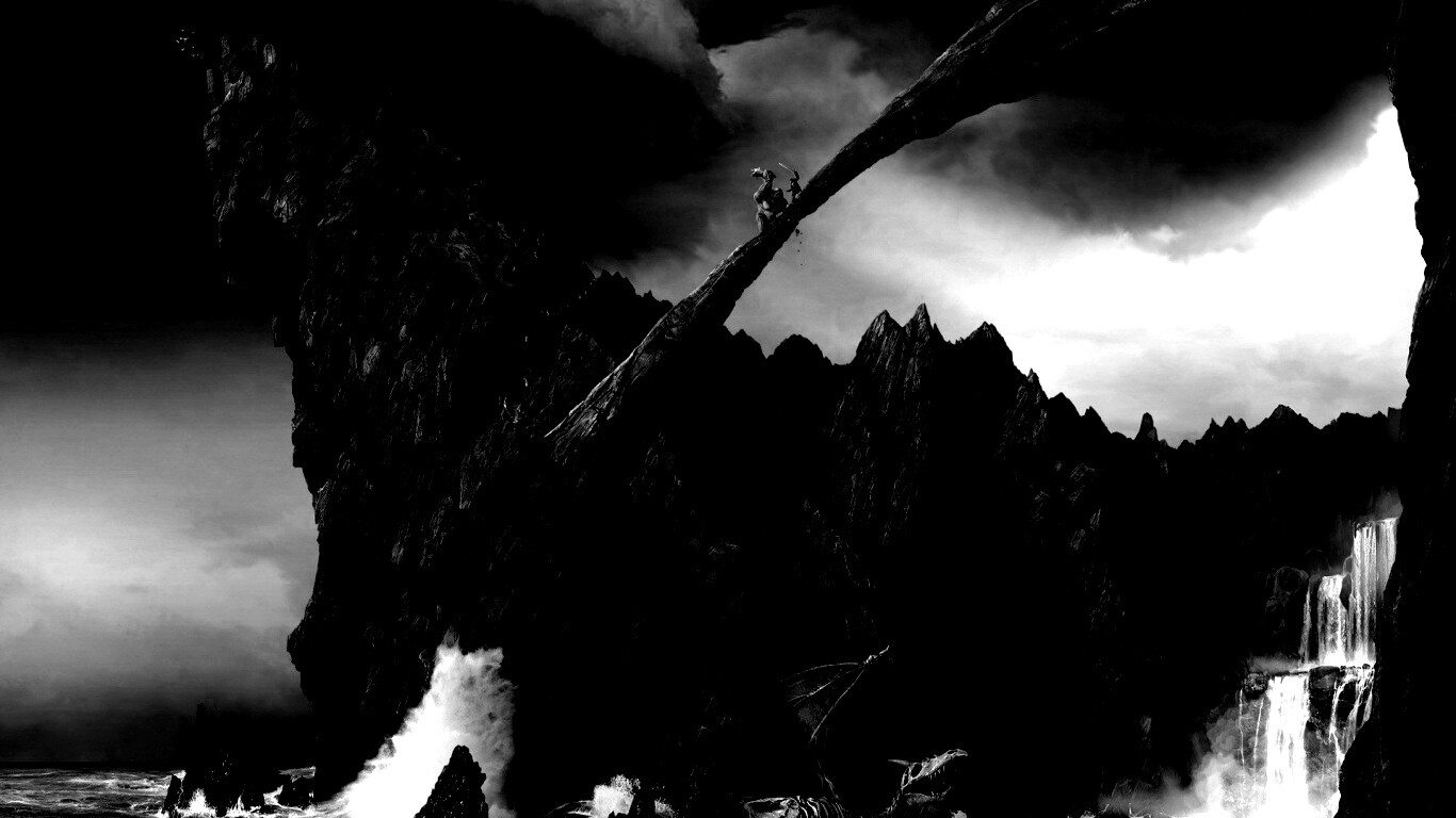 Бой на скале обои