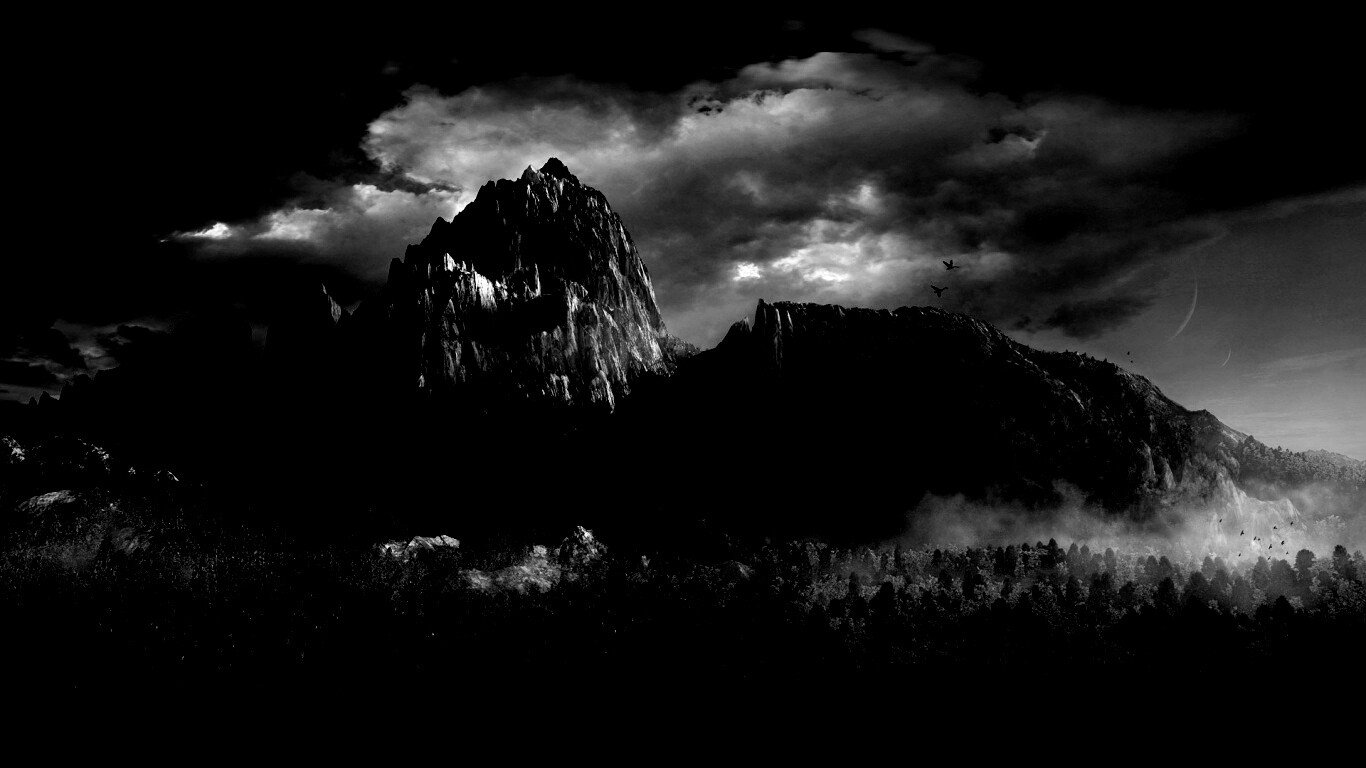 Горы посреди джунглей обои