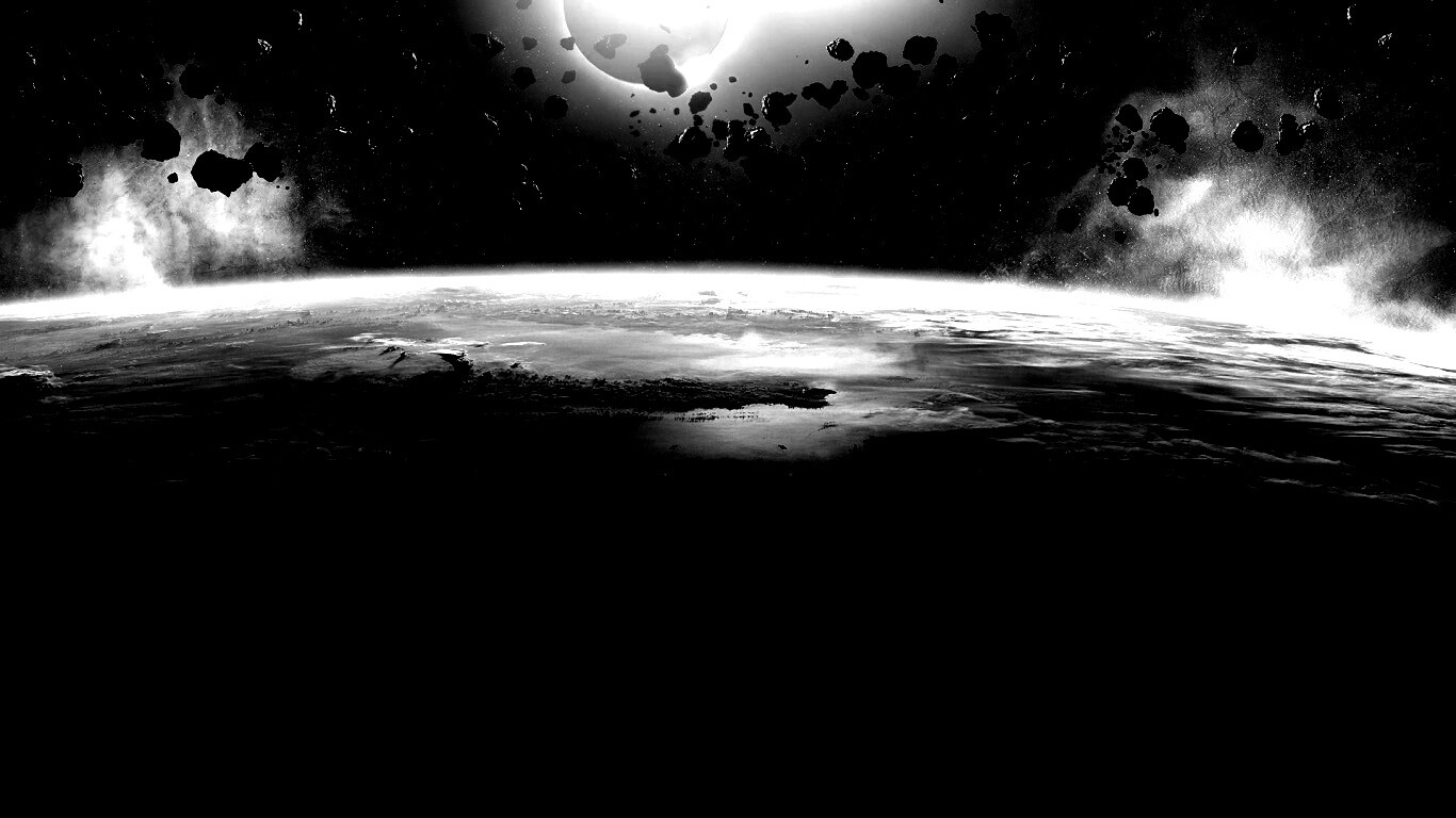 Пояс астероидов над планетой обои