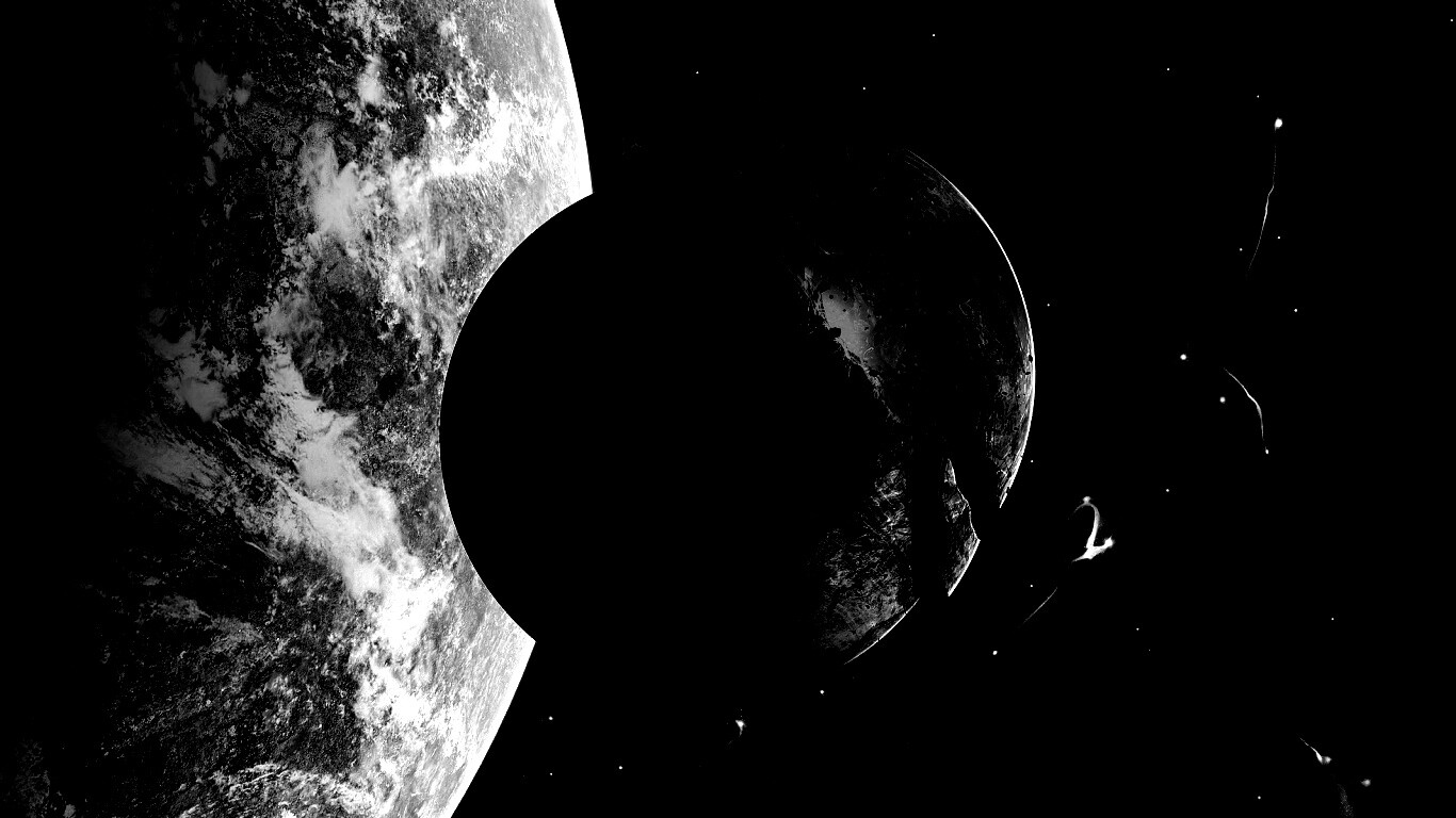 Спутник раскалывается пополам обои