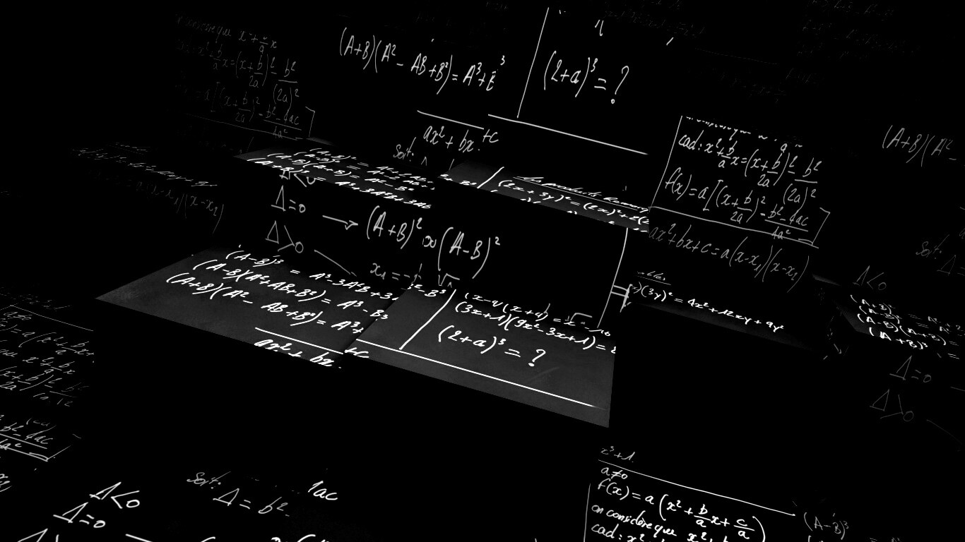 Черные кубы в уравнениях обои