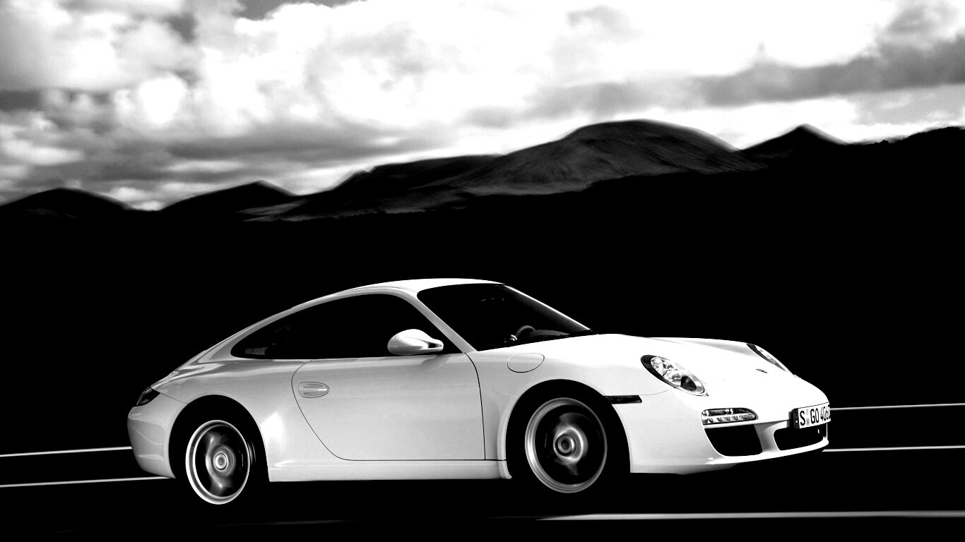 Белый порш обои