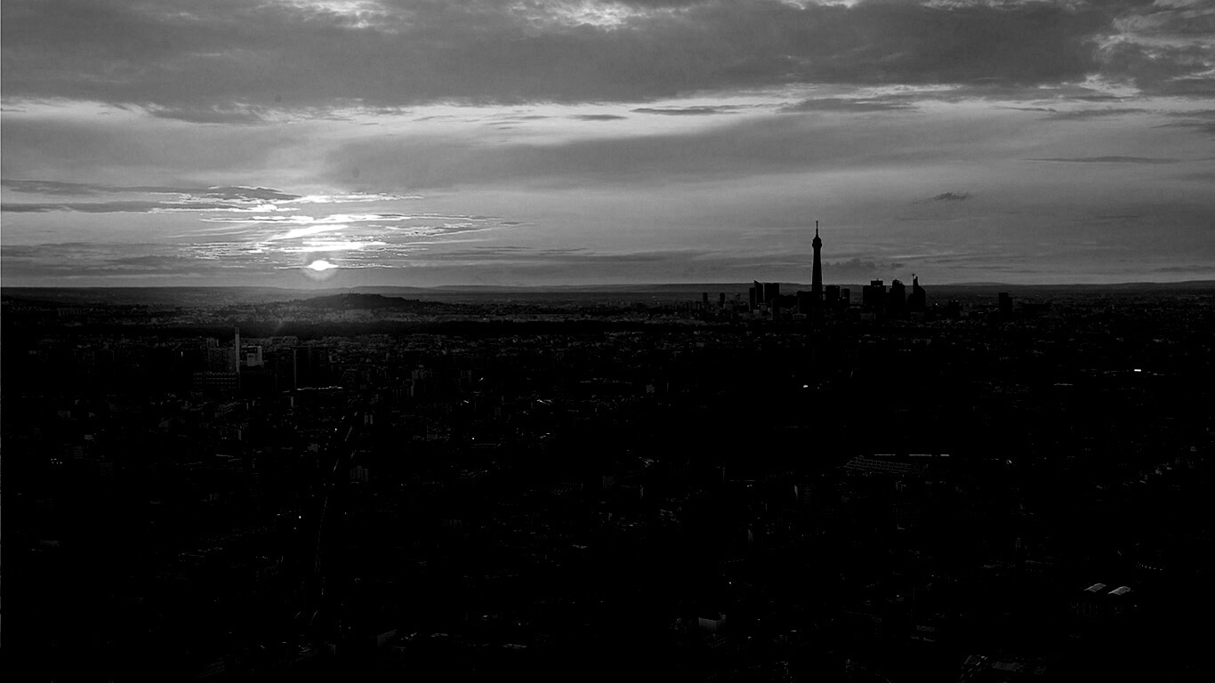 Вид на вечерний Париж обои