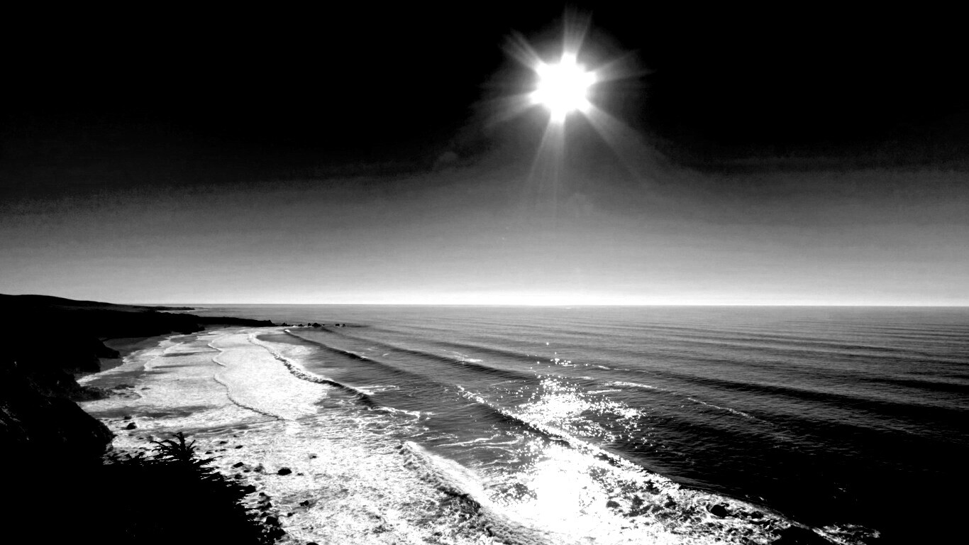 Солнце над морем обои