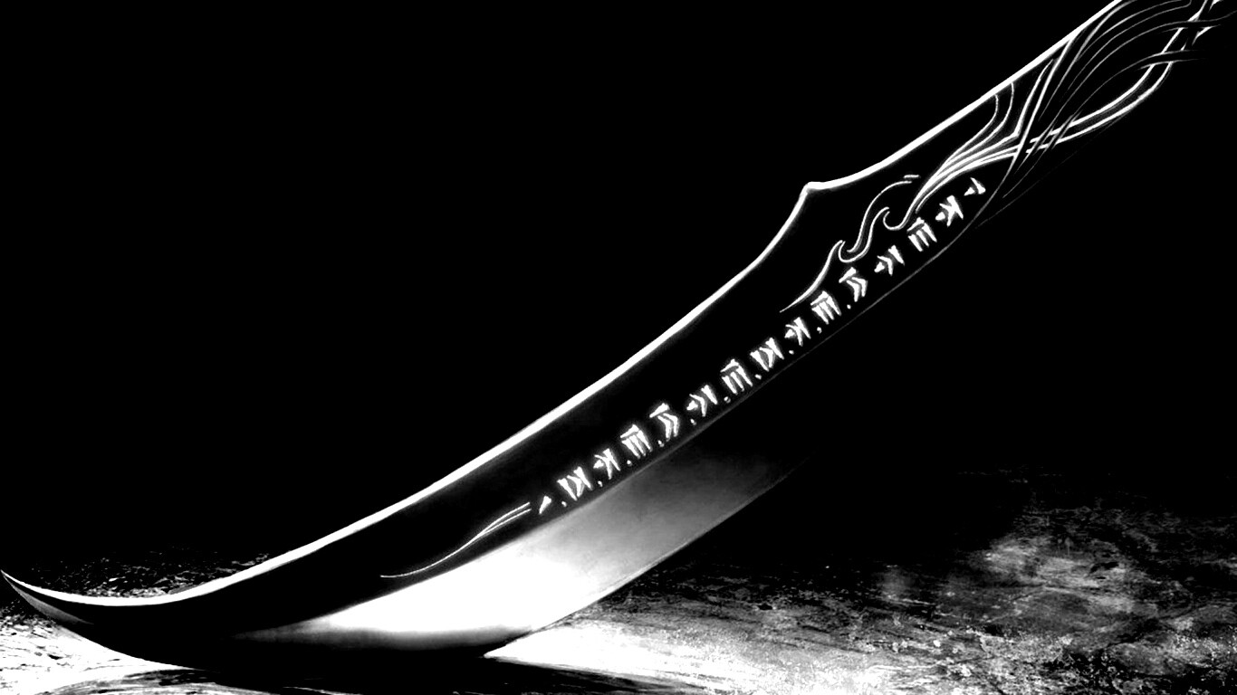 Клинок с магическими рунами обои