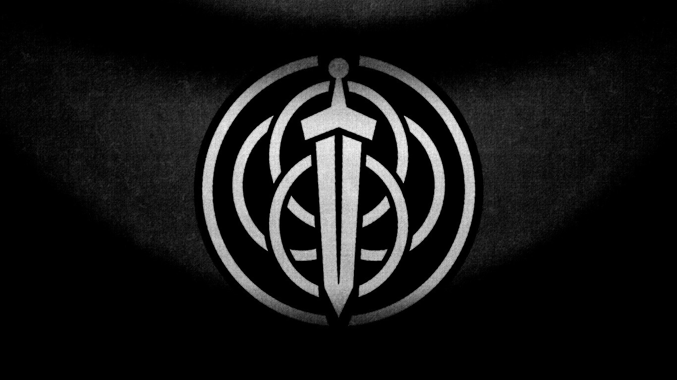 Меч на фоне колец обои