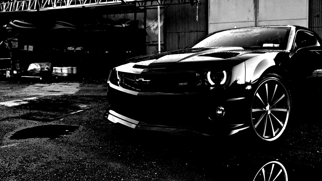 Черный шевроле камаро SS обои