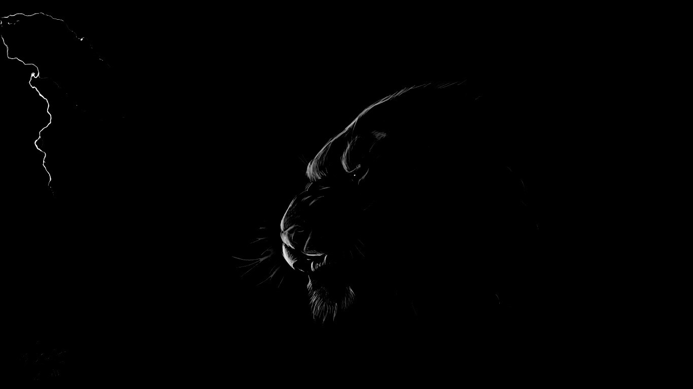 Рисунок грозного тигра обои