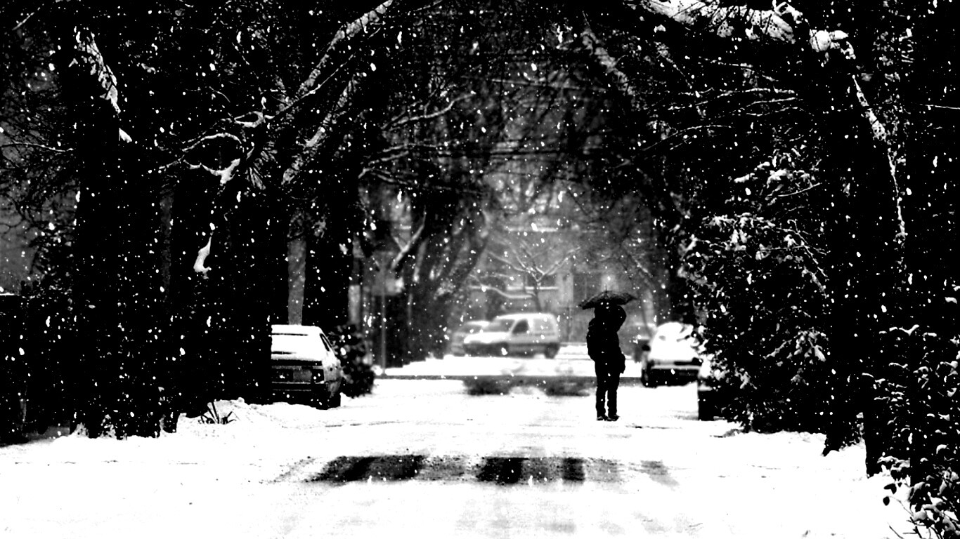 Зимняя улица обои