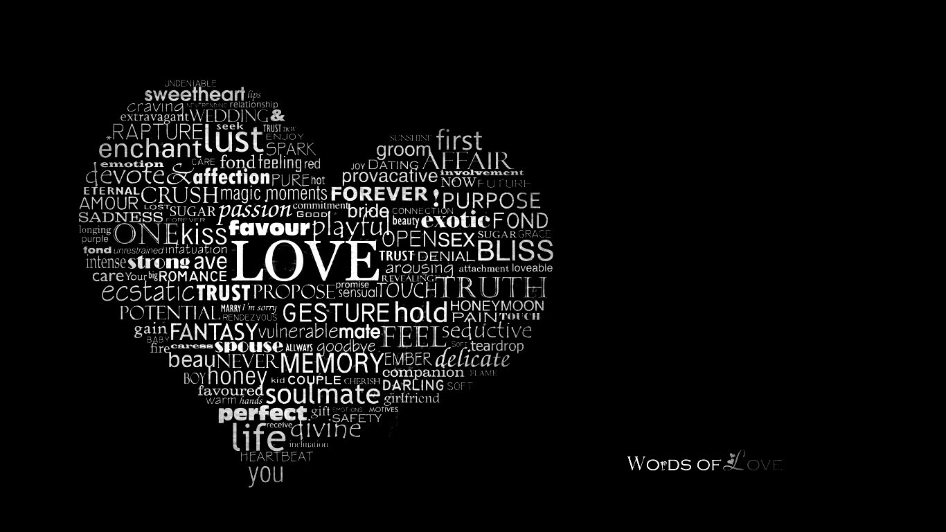 Слова любви обои