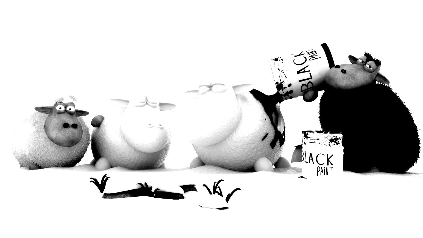 Овечки лепят снеговиков обои