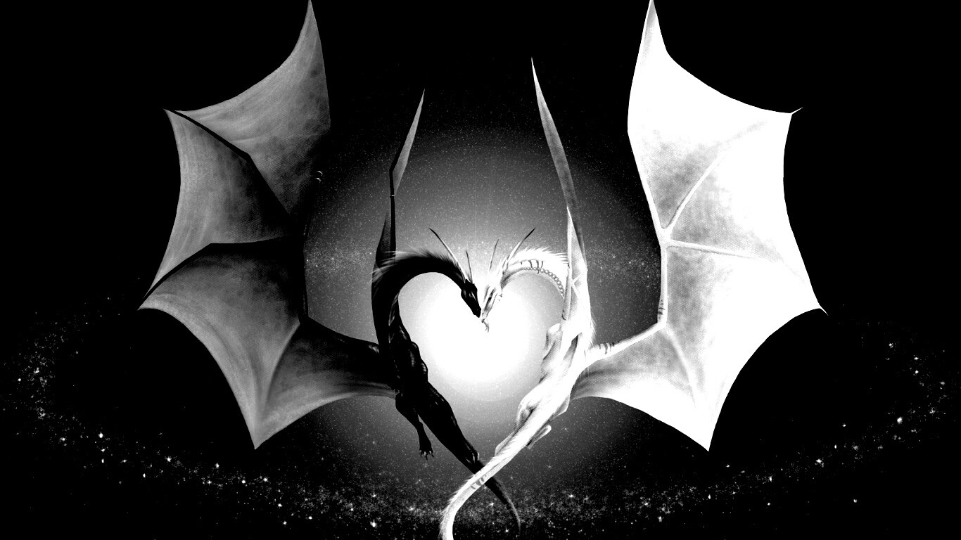 Влюбленные драконы обои